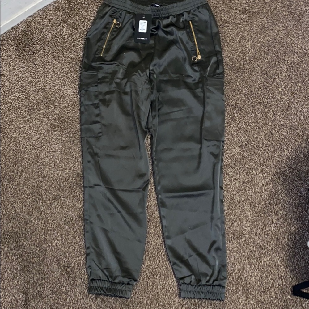 Fashion Nova “satin girl high rise” joggers